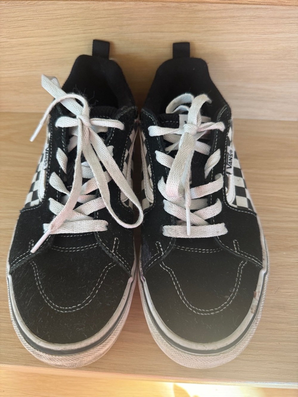 Vans Kids Black & White Checkerboard Low Top Sneakers